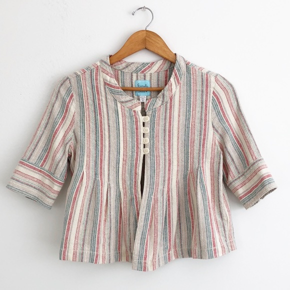 Urban Outfitters Jackets & Blazers - UO Kimchi & Blue Striped Cropped 3/4 Sleeve Jacket